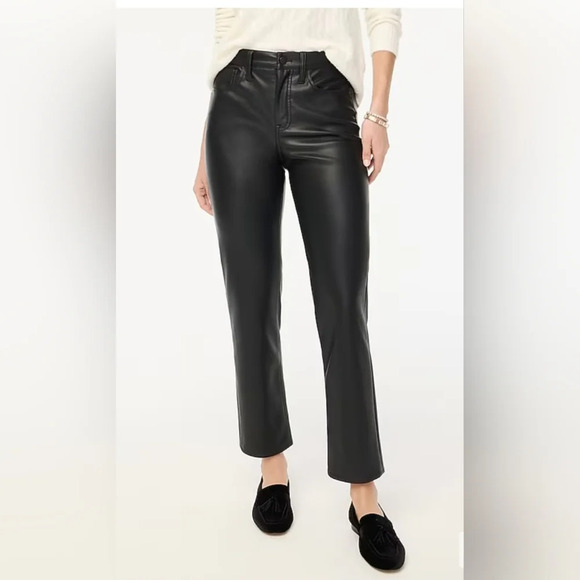 J. Crew Straight Leg Faux (Vegan) Leather Pants NWT. - Picture 1 of 4